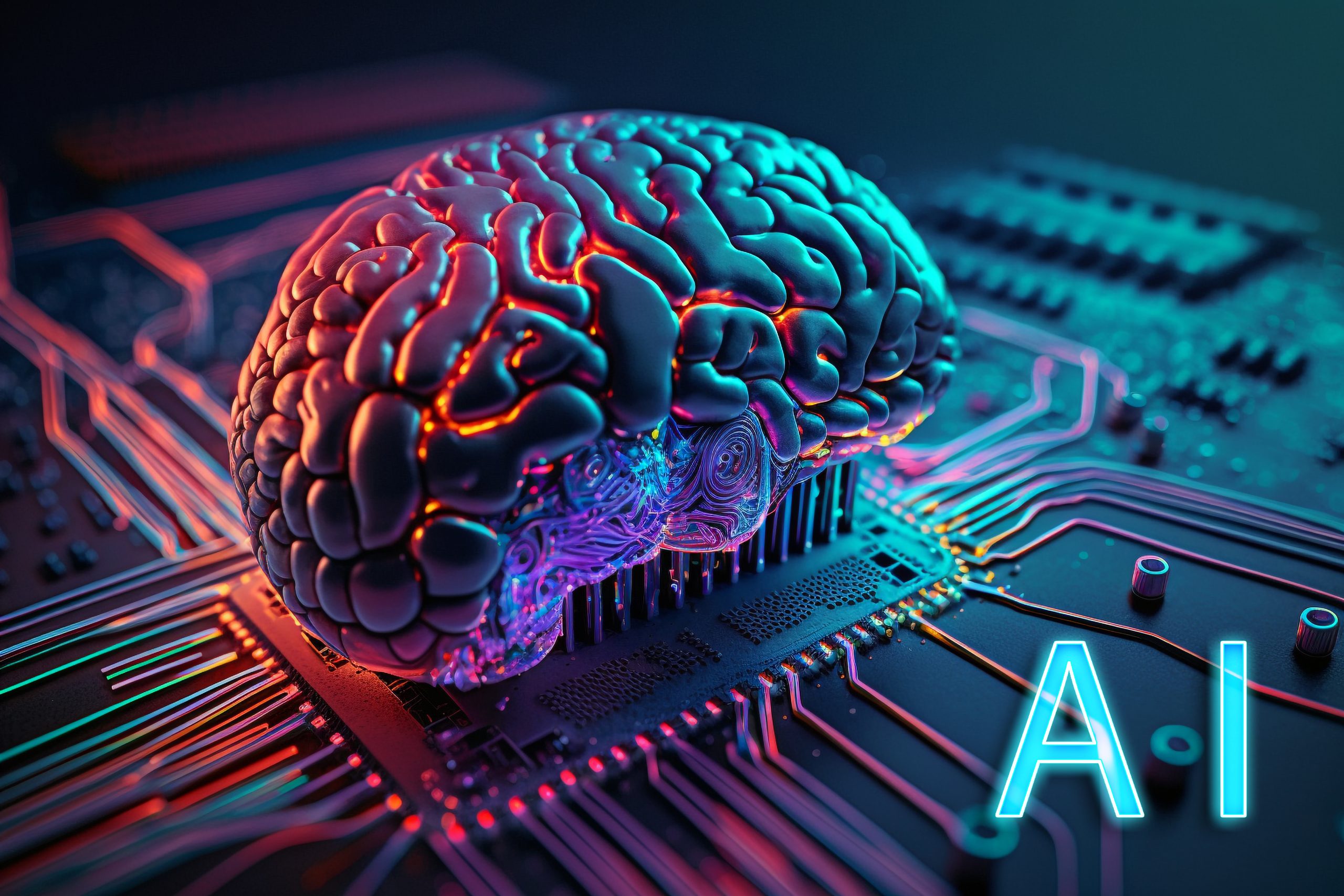 artificial intelligence new technology science futuristic abstract human brain ai technology cpu central processor unit chipset big data machine learning cyber mind domination generative ai scaled 1